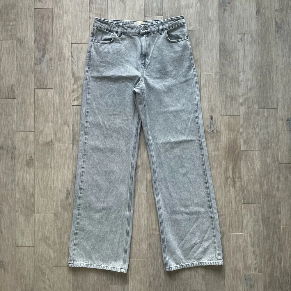 Sezane Gray Wide Leg‎ Trousers- Denim Size 40 - Picture 3 of 11